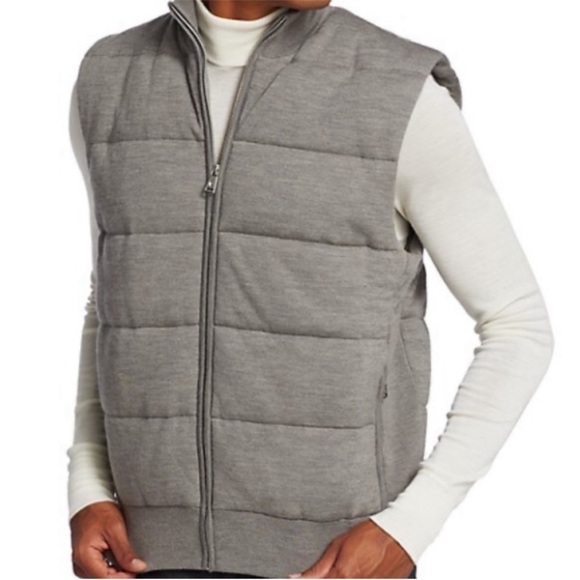 Ralph Lauren Purple Label Puffer Vest in Classic Light Grey - Picture 8 of 15